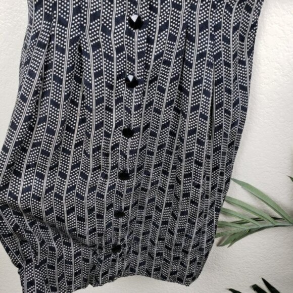 Vintage Adrianna Papell 100% Silk Button Front Pencil Dress size 8 Retro Preppy - Picture 3 of 11